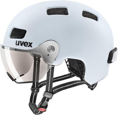 uvex Rush Visor City Bike Helmet LED Light Cloud Matt 55-58cm Men Women