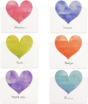 Kuuqa 36 Pieces Heart Thank You Cards With Envelopes & Stickers 6 Designs