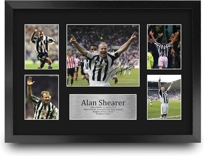 HWC Trading A3 Framed Alan Shearer Newcastle Utd Signed Autograph Picture