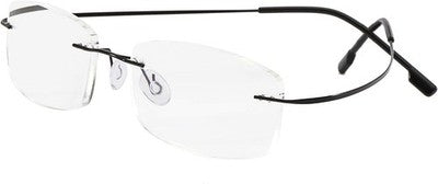 Kokobin Rimless Titanium Reading Glasses (Black, +3.5) Super Light Eyewear