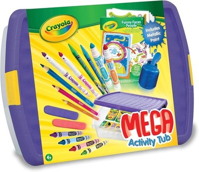 CRAYOLA Mega Activity Tub Crayons Markers Paints Clay Stickers Kids 4+