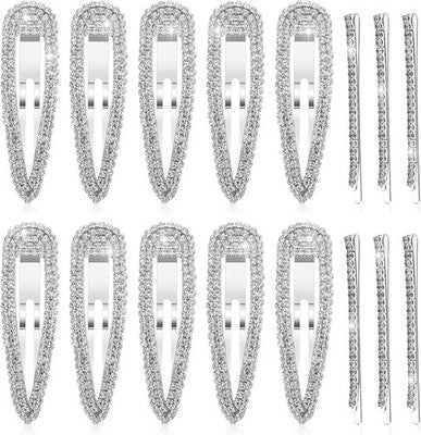 16 Womens And Girls Rhinestone Crystal Buckle Hair Clips