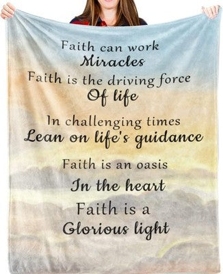 WEARYGING Faithful Flannel Blanket Embrace Serenity Comfort in Faith Throw