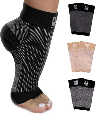 Modetro Sports Premium Compression Socks Black For Heel Spurs Plantar Fasciitis