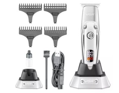 VGR Professional Men Hair Clipper Docking Station Cordless T-Blade Trimmer Kit