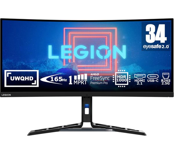 LENOVO Legion 34" Ultrawide Gaming Monitor - QHD (3440x1440), 165Hz