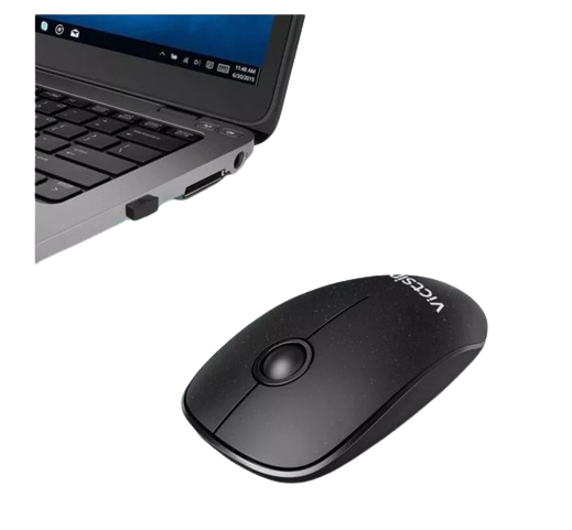 Vic Tsing Wireless Keyboard & Mouse Bundle (PC176) Bluetooth, Black up to 10m - Rebx.co.uk