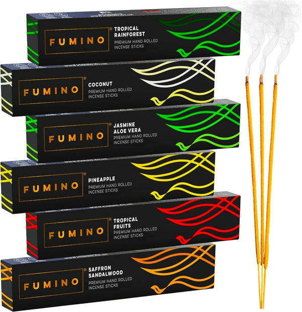 Fumino Fresh Handmade Incense Sticks Multipack Tropical Tastes Bundle 6 Boxes 84 - Rebx.co.uk