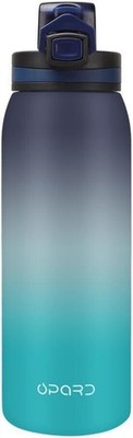 Opard 900Ml Tritan Sports Water Bottle Bpa-Free Flip Top - Black/Cyan