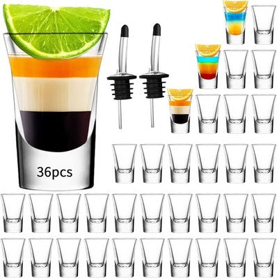 SuproBarware 35ml Shot Glasses Set 36 Heavy Base Clear