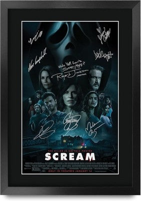 Scream 5 A3 Framed Poster Print Autograph Style Movie Memorabilia Gift