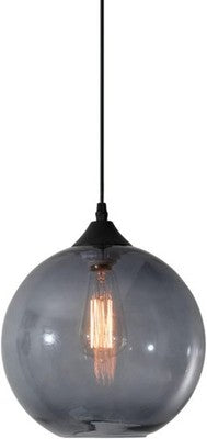 Grey Glass Ball Pendant Light E27 Industrial Vintage Mini Globe 1-Light