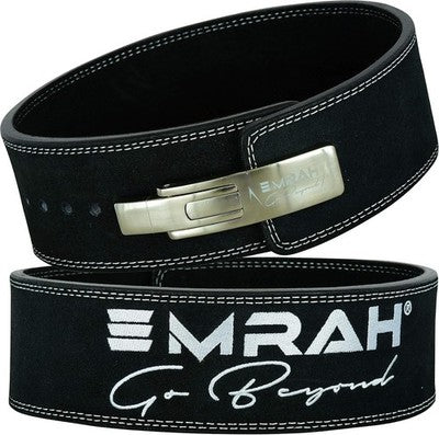 EMRAH Pro Buff Leather Powerlifting Lever Buckle Belt Black XL