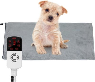 HAPPY HACHI Heated Pet Bed 40x32cm 9 Temp Auto Shut Off Waterproof Anti Bite