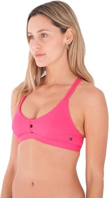 Hurley Womens Max Solid Scoop Bikini Top Royal Size M
