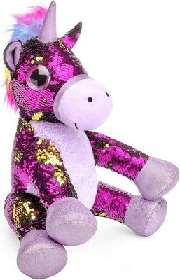Mousehouse Sequin Sparkly Unicorn Soft Toy 29cm Purple