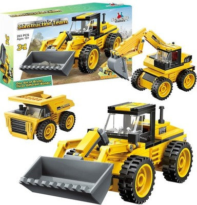 Apostrophe Games 3-In-1 Building Blocks Set (203 Pieces) - Build Loader.