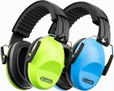 Dr.meter EM100 Kids Ear Defenders Noise Reduction SNR27.4 Green Blue 2 Pack