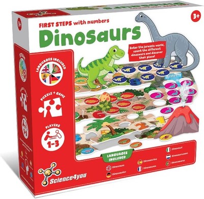 Dinosaurs - First Steps With Numbers - Education Counting Game & Puzzle - Age 3+