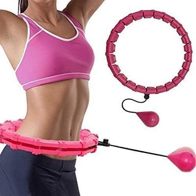 Smart Weighted Hula Hoop For Adults - Pink Fitness Hoop For Weight Loss