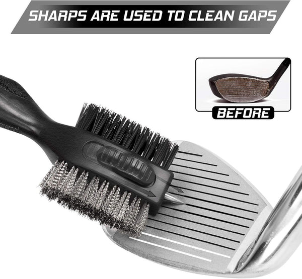 prowithlin 2-in-1 Golf Club Cleaner & Brush, 2ft, Black