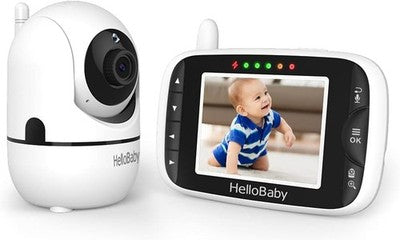 HelloBaby Baby Monitor Camera 3.2" LCD 355  Rotation VOX Night Vision Lullabies