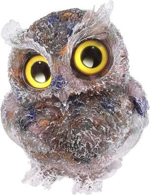 Soulnioi Mixed Stone Crystal Owl Figurine Resin Gift Reiki Healing Decor