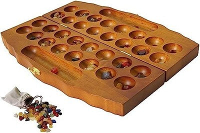 Kalaha Gemstone Game Mancala Board Stone Strategy Game Family Board Game