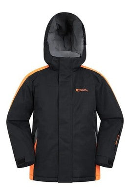 Mountain Warehouse Raptor Kids Ski Jacket Snowproof 9/10 Black/Orange