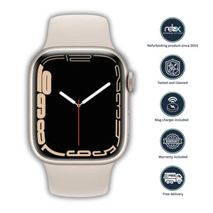 Apple Watch Series 7 (GPS, 41mm) Starlight Case + Starlight Sport Band