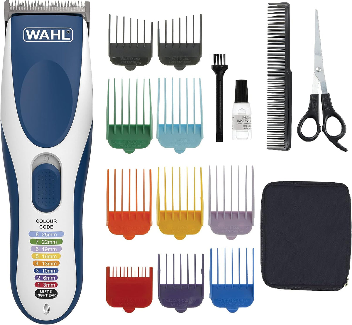 Wahl Colour Pro Cordless Clipper, Hair Clippers for Men, Men’s Head Shaver, Colour Coded Guide Combs, Clippers for Family Hair Cuts, Easy Home Haircutting