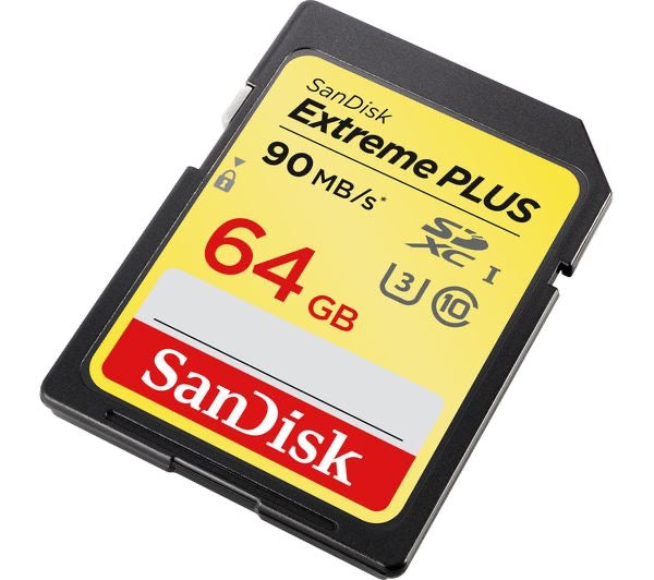 Genuine SANDISK Extreme Plus Class 10 SDXC Memory Card, 64 GB - VERY GOOD