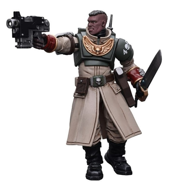 Warhammer 40k Action Figure 1/18 Astra Militarum Cadian Command Squad Commander with Power Sword - Rebx.co.uk