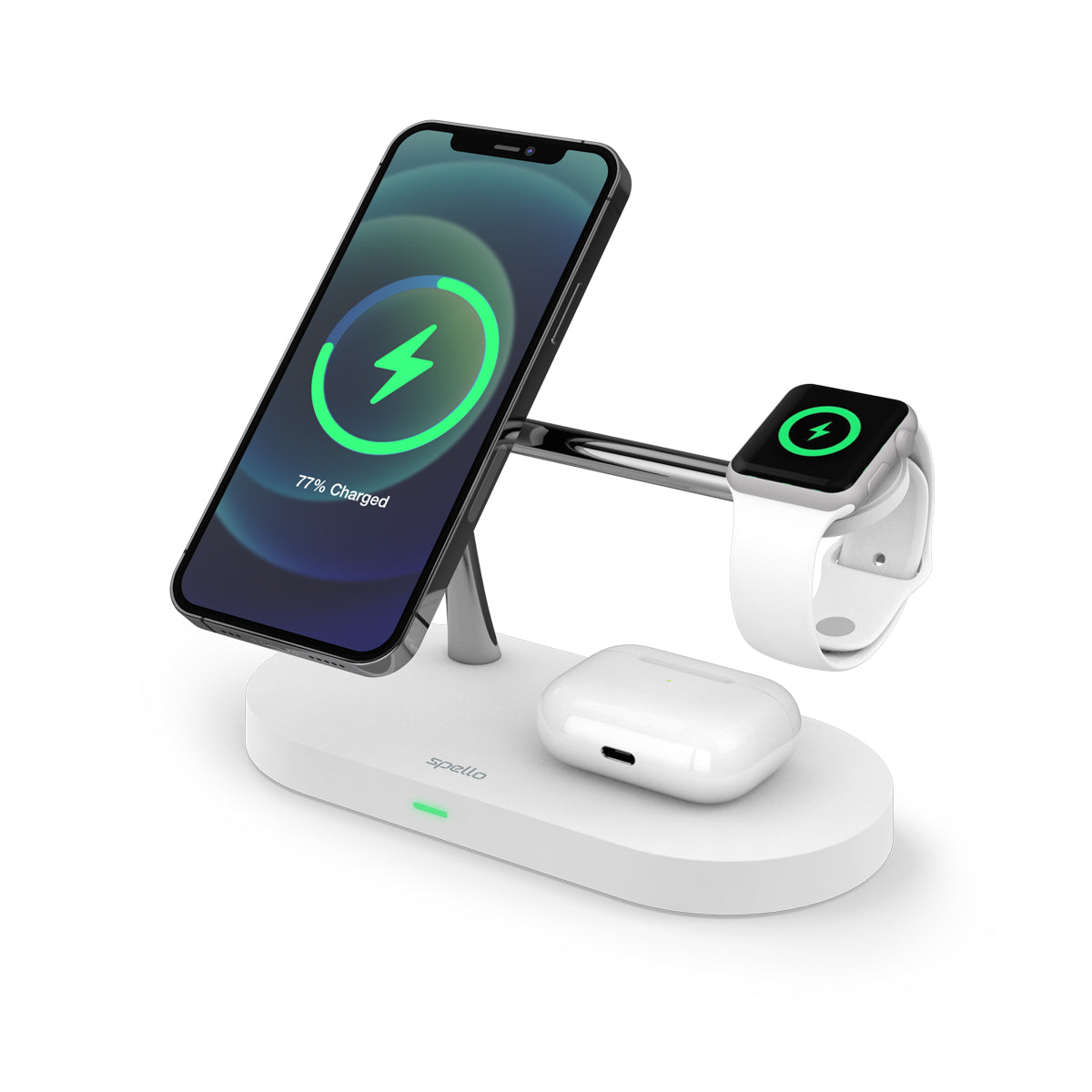 Spello 3in1 Magnetic Wireless Charging Stand (Magsafe Compatible) - White