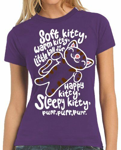 Touchlines Damen T-Shirt Soft Kitty Warm Kitty Ladies, purple, M, B100313LT