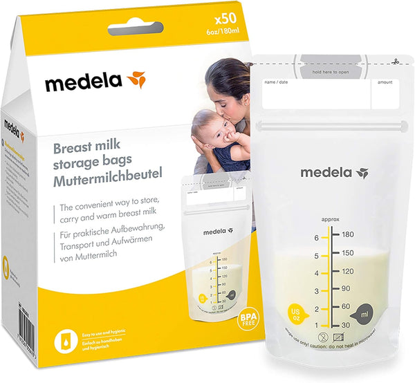 2 x Medela Set of 180 ml Breast Milk Storage Bags - 2 Packs of 50 - BPA Free