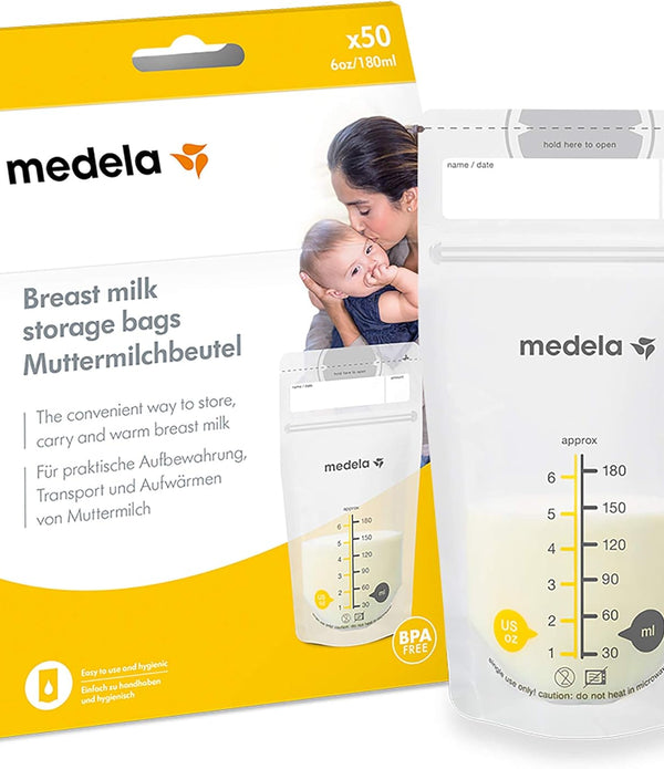 2 x Medela Set of 180 ml Breast Milk Storage Bags - 2 Packs of 50 - BPA Free