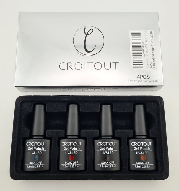 Croitout UV Gel Nail Polish Set 4x7.3ml  Colour Changing Soak Off Polishes
