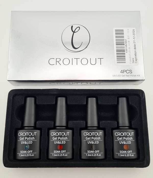 Croitout UV Gel Nail Polish Set 4x7.3ml  Colour Changing Soak Off Polishes