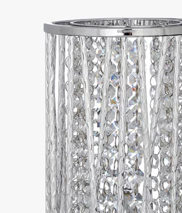 John Lewis Emilia Crystal Table Lamp, Clear (Glass, Metal) **SEE NOTES**