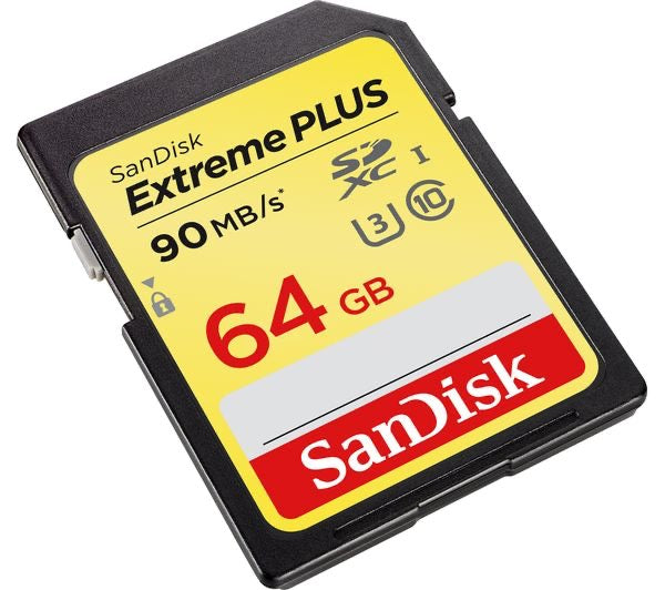 Genuine SANDISK Extreme Plus Class 10 SDXC Memory Card, 64 GB - VERY GOOD