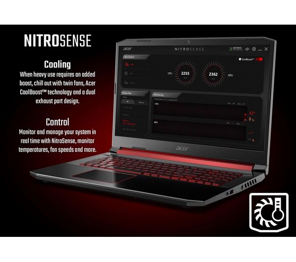 Acer Nitro 5 AN515-54 15.6" Laptop i5-9300H, GTX 1050, 8GB RAM, 1TB+120GB, Black