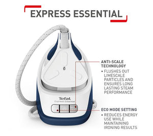 Tefal Express Essential SV6116 Steam Generator Iron - White & Blue