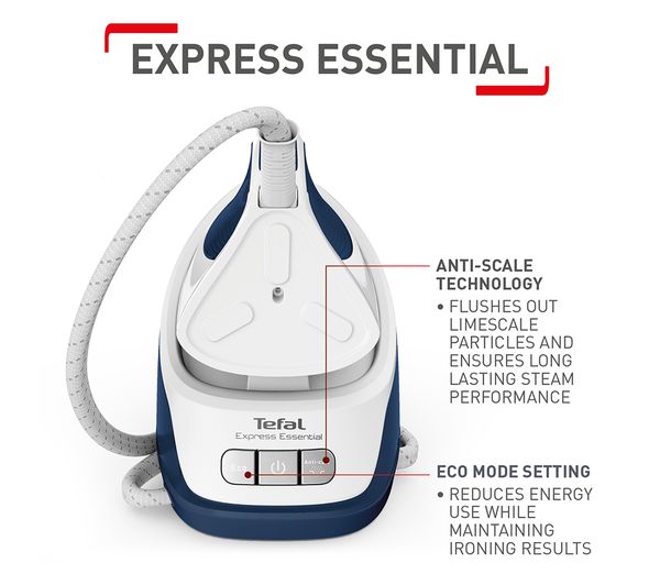 Tefal Express Essential SV6116 Steam Generator Iron - White & Blue
