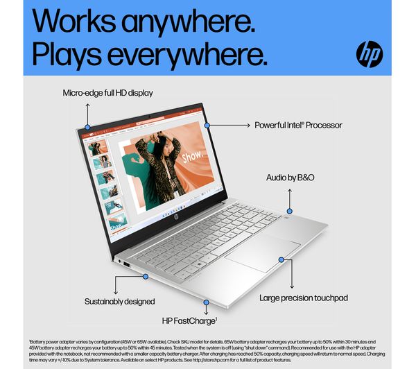 HP Pavilion 14-dv2513sa 14" Laptop, i5-1235U, 8GB RAM, 512GB SSD, White