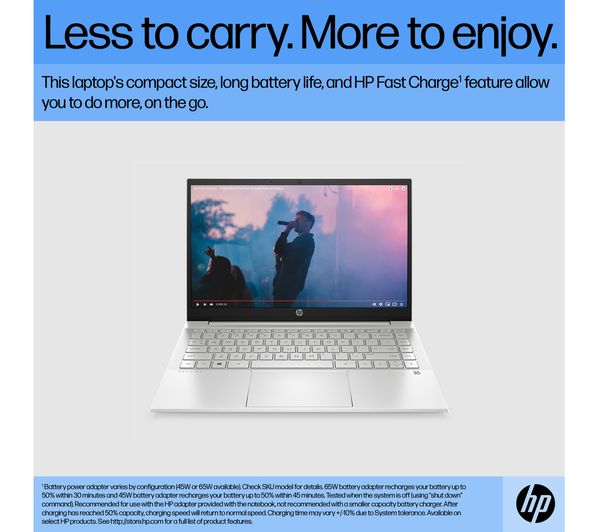 HP Pavilion 14-dv2513sa 14" Laptop, i5-1235U, 8GB RAM, 512GB SSD, White