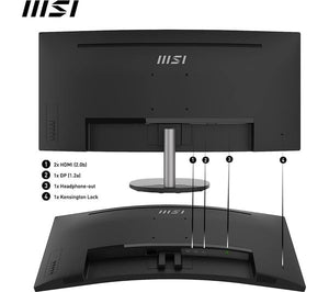 MSI PRO MP341CQ 34" UltraWide Quad HD Curved VA PC Computer Monitor - Black 5