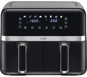 Logik L80AFB24 Dual Basket Air Fryer - Black & Silver
