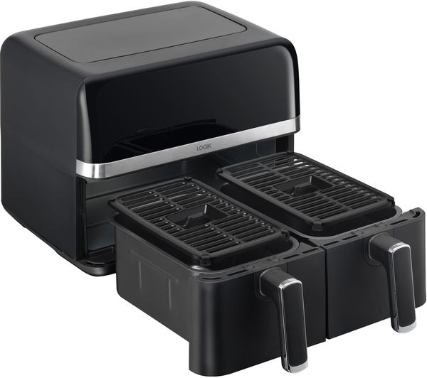 Logik L80AFB24 Dual Basket Air Fryer - Black & Silver