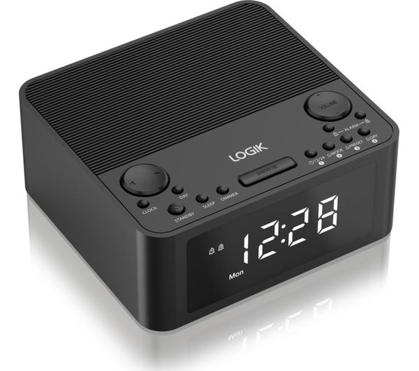Logik LCRB25 FM Clock Radio - Black
